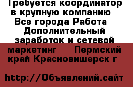 Требуется координатор в крупную компанию - Все города Работа » Дополнительный заработок и сетевой маркетинг   . Пермский край,Красновишерск г.